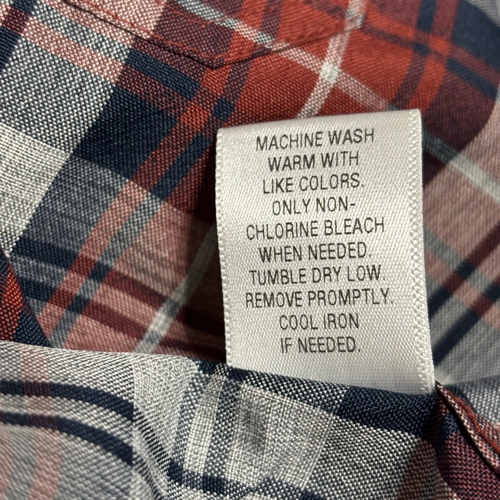 Croft & Barrow Quick Dry Long Sleeve Red Gray Men Button Plaid Shirt Sz XL Tall - Picture 11 of 11
